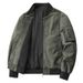 Men's Cotton Short Bomber Jacket Military Style Casual Flight Jacket With Stand Collar For Spring & Autumn (Light Army Green, Khaki, Olive Green)_viptrois.com
