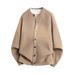 Men's Chunky Knit Cardigan Sweater Oversized Cotton Wool Blend Open Front Coat, Minimalist Style For Fall & Spring (Grey, Black, Red, Khaki, Green)_viptrois.com