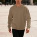 Men's Fleece-Lined Crewneck Sweatshirt – Heavyweight Relaxed Fit Casual Pullover (Solid Colors, Plus Sizes Available)_viptrois.com