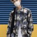 Retro Ink Tie Dye Checkered Shirt Men's Loose Casual Shirt Jacket Top_viptrois.com