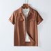 Men's Clothing Spring And Summer Cotton And Linen Short Sleeved Men's Shirt With Multiple Pockets Retro Lapel Workwear Breathable Shirt_viptrois.com