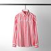 Men's Wide Striped English Embroidered Fashionable Casual Shirt Cotton Blend Long Sleeve Black White Trendy Business Wear_viptrois.com