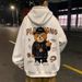 Fleece Hoodie - Oversized Pullover With Print, Warm Winter Wear (Black/White/Gray/Pink/Green/Blue, M-5XL)_viptrois.com