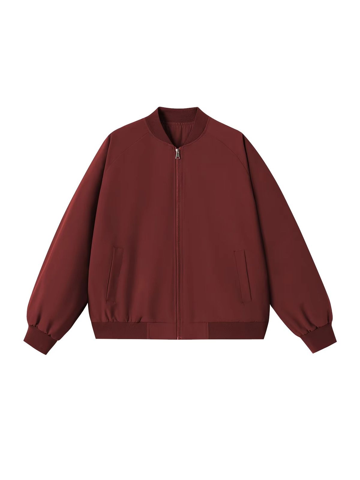 Men’s MA-1 Inspired Bomber Jacket – Lightweight Slim Fit Flight Jacket With Ribbed Hem & Zipper Closure (Black/Burgundy/Olive/Cream)_viptrois.com