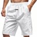 Men's Breathable Linen Hip-Hop Shorts – Lightweight Summer Beach & Streetwear Casual 5-Inch Inseam_viptrois.com