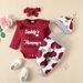 Babies' clothes autumn baby girl long-sleeved four-piece set baby long-sleeved alphabet romper flower trousers hat headscarf trendy_viptrois.com