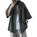 Men's Clothing Niche Design Casual Loose Half Sleeved Jacket_viptrois.com