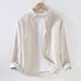 Men's Clothing Long Sleeved Linen Shirt Men's Loose Fashion Casual Cotton And Linen Shirt Jacket_viptrois.com