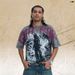 American Vintage All-over Printed Robot Washed Distressed Loose One-piece Cut Short-sleeve T-shirt_viptrois.com