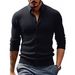 Men’s V-Neck Cable Knit Cardigan | Slim Fit Button-Up Sweater (M-5XL, 8 Colors)_viptrois.com