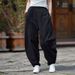Chinese-style Men's Spring And Summer Thin, Loose, Large-sized Casual Long Pants, Wide-leg Cotton And Linen Curved Knife Pants_viptrois.com