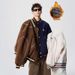 Vintage Baseball Jacket Men's Winter Coat – Thickened Wool-Blend Bomber With Stand Collar ( Letter Embroidery, Unisex Loose Fit)_viptrois.com