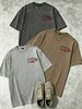 100% Cotton Washed Vintage Men's 3-Pack T-shirts One Day Graffiti Style Text Print Crew Neck Short Sleeve Casual Tops In Gray Brown Light Gray_viptrois.com