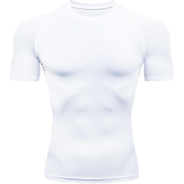 Men's Quick Dry Sports T-Shirt Outdoor Running Fitness Trendy Top Short Sleeve Tight Fit_viptrois.com