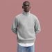 Men's Clothing heavy 500g half zip stand collar Boxy gray sweatshirt cleanfit unisex autumn and winter_viptrois.com