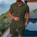 Men's Lightweight Summer Blazer & Shorts Set - Casual Business T-Shirt Outfit For Office & Travel (Black/Grey/Khaki/Army Green/Navy/Brown, S-XXL)_viptrois.com