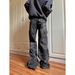 Men's Vintage Camo Jeans – Relaxed Fit Straight To Slightly Flared Denim Pants With Washed Effect (S-XXXL)_viptrois.com