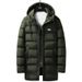 Men's Clothing Winter 25 Korean Men's Thick Warm Mid Length Hooded Jacket Men's Clothing Zhangzai 003 Loose Coat Men_viptrois.com