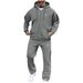 Men's Clothing Menswear Trendy Brand Heavyweight Knitted Sweatshirt Cardigan Set With US Embroidered Logo Casual Hoodie Set_viptrois.com