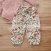 Kids' Clothing Round Neck Ruffle Tights And Bow Floral Pants_viptrois.com