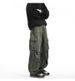 Men's Cargo Pants Workwear Vintage Style Loose Fit Straight Leg Multi-Pocket Casual Trousers For Spring Autumn (Green, Gray)_viptrois.com
