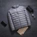 Men's Clothing Lightweight Down Jacket With Stand Collar, Short Style, 550 Fill Power White Duck Down, Windproof & Water-Resistant, Slim Fit_viptrois.com