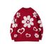 YWFG Unisex Cartoon Jacquard Sweater - Cozy Acrylic Knit Pullover For Men & Women, Relaxed Fit, Long Sleeve, Round Neck, Fall Fashion_viptrois.com