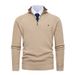 Men's Clothing Long Sleeve Half Zipper Stand Collar Men's Stylish Half-Zip Knit Sweater Slim Fit Long Sleeve Casual Pullover Autumn Winter Fashion Top_viptrois.com