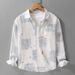 Autumn Men's Printed Simple Long Sleeved Shirt Trendy Casual Loose And Trendy Youth Versatile Men's Shirt_viptrois.com
