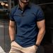 Summer New Men's Popular Solid Color Polo Shirt Short-Sleeved Lapel Casual Street Fashion Breathable T-Shirt_viptrois.com