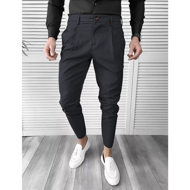 Man's clothing Double fold casual dress pants_viptrois.com