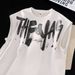 Men's Clothing Street Graffiti Suede Vest Trendy Fitness Sports Waistcoat Loose Large Size Sleeveless T Shirt_viptrois.com