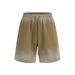 Men's Clothing Distressed Washed Waffle Shorts – Unisex Vintage-Inspired Cotton Shorts With Spray Print & Raw Hem (325g Heavyweight Fabric)_viptrois.com