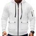 Men's Zip-Up Hoodie With Multiple Pockets – Lightweight Pullover For Casual & Outdoor Wear (White, Black, Navy, Army Green & More) – S To Xxxl_viptrois.com