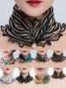 Women's Gold Steering Ring Pearl Pendant Fashion Silk Muslin Thin Neck Anti-UV Scarf Hair Bandana Bandage_viptrois.com