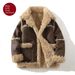 Men's Winter Fleece-Lined Leather-Look Bomber Jacket – Windproof, Plush Lining, Relaxed Fit (M-5XL) – Coffee & Khaki_viptrois.com