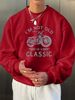 Men's Loose Casual Fashionable Retro Motorcycle Pattern Printed Round Neck Long Sleeved Sportswear For Autumn And Winter_viptrois.com