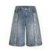 Men's Clothing Floral Print Washed Denim Shorts Men's Summer Loose Street Trend Casual Niche Shorts_viptrois.com