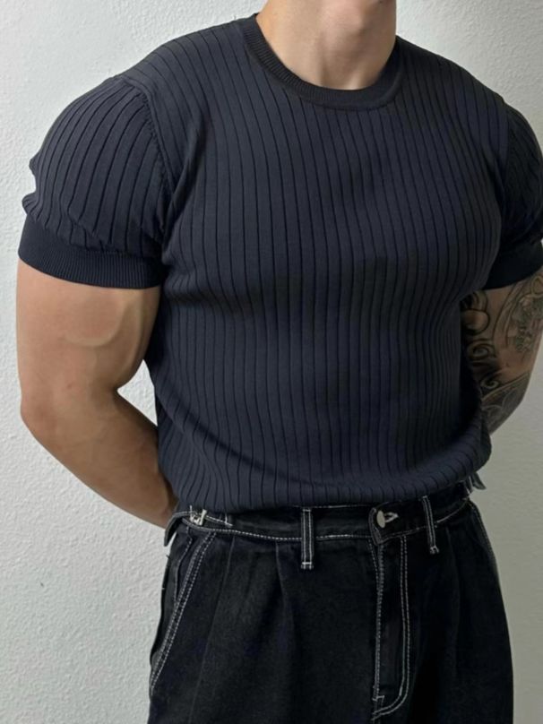Men's Clothing Fashion High End T Shirt Men's Summer Sweater Breathable Casual Men's Short Sleeved Light Mature Men's T Shirt Top_viptrois.com