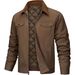 Classic Cotton Winter Coat For Men – Relaxed Fit Single-Breasted Jacket With Flap Pockets_viptrois.com