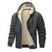 Men's Clothing Fleece Hooded Zip-Up Sweatshirt - Winter Warm Sherpa Lined Pullover, Casual Streetwear Jacket For Men (Black, Dark Red, Navy)_viptrois.com
