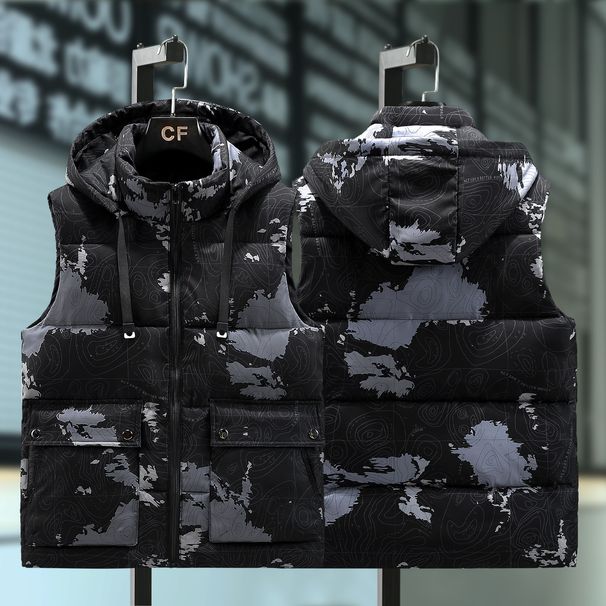 Cross-Border Foreign Trade Detachable Hat Men Plus Size Men's Trendy Couple's Cotton Vest_viptrois.com