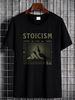 Stoicism T Shirt Amor Fati Memento Mori Marcus Aurelius Stoic Virtues Clothing Philosophy Gift Homme Unisex Graphic Stretched Soft Slightly Casual_viptrois.com