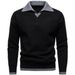 2025 Autumn Winter New British Style Turn-Down Collar Fashion Men's Trendy Casual Knitted Pullover Sweater_viptrois.com