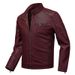 Men's Slim Fit PU Leather Jacket – Lightweight Biker Coat With Stand Collar (L-XXXXL, Black/Tan/Burgundy, Unlined & Fleece-Lined Options)_viptrois.com