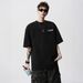 Floral Embroidery Couple Short Sleeved Men's Summer American Heavy Cool Breathable T Shirt Cleanfit Loose Top_viptrois.com
