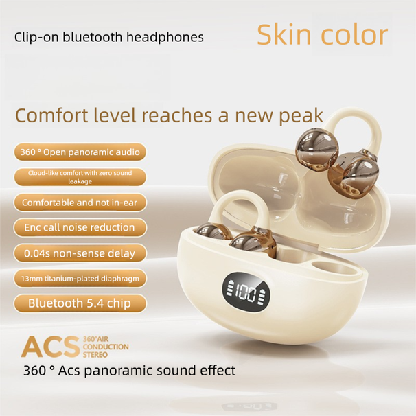 New S6pro Digital Display Air Conduction Clip Type Not In Ear Bluetooth Wireless Headset_viptrois.com