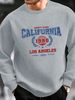 Men's Loose Casual Fashion California Letter Pattern Printed Round Neck Long Sleeved Pullover Hoodie For Autumn And Winter_viptrois.com