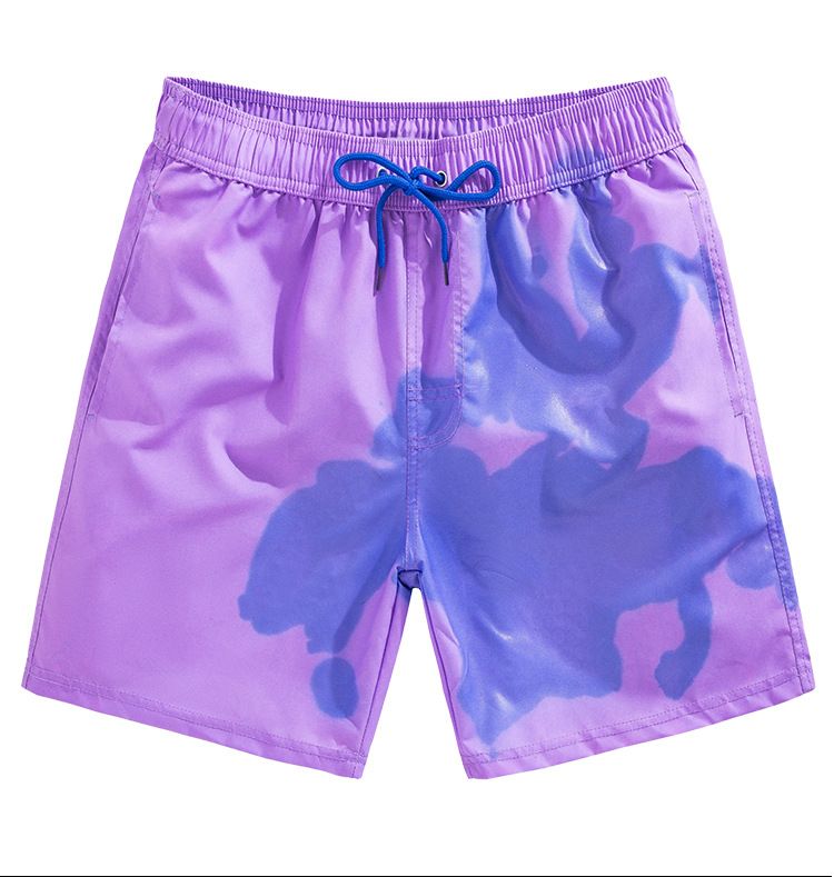 Men's Clothing New Men's Gradient Beach Pants That Change Color When Exposed To Water, Quick Drying Pants, Cross Border Shorts, Beach Swimming Pants_viptrois.com