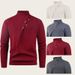 Men's Fashionable Stand Collar Knitted Sweater - Warm Casual Pullover For Teens & Young Adults (Multiple Colors & Sizes)_viptrois.com
